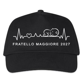 Diventero Fratello Maggiore 2027 Battito Cardiaco - Kinder Basecap - Schwarz - Vorne