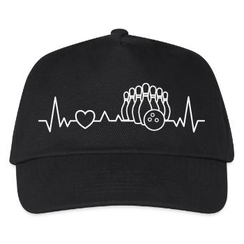 Bowling Skittles Heartbeat for Bowlers - Kids’ Baseball Cap - black - Front