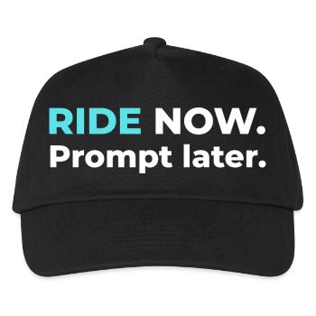 Monte maintenant. Prompt plus tard. – Conception en cyan - Casquette de baseball Enfant - noir - Devant