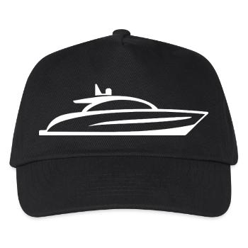 Yacht Silhouette Minimalistisches Design - Kinder Basecap - Schwarz - Vorne