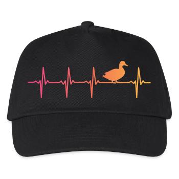 Ente Sonnenuntergang Ente schlägt Enten - Kinder Basecap - Schwarz - Vorne