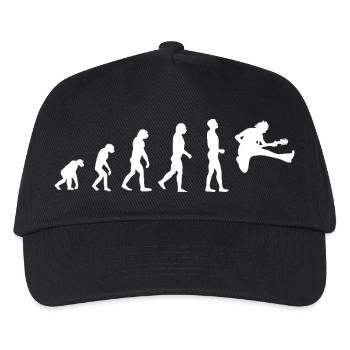 Evolution eines Gitarristen lustiges Geschenk-T-Shirt - Kinder Basecap - Schwarz - Vorne