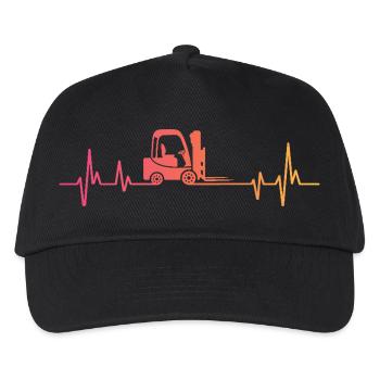 Sunset Heartbeat Forklift - Kids’ Baseball Cap - black - Front