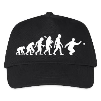 Bocce and Petanque Player Evolution Graphic - Kids’ Baseball Cap - black - Front