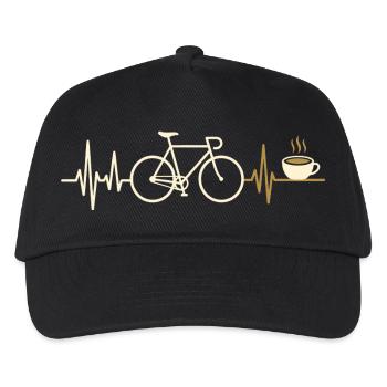 bicycle heartbeat road bike gravel bike coffee - Kids’ Baseball Cap - black - Front