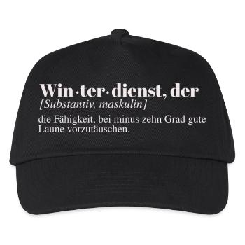 Winterdienst Definition Motiv - Kinder Basecap - Schwarz - Vorne