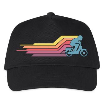  25 kmh Mofa Mofaroller Moped Mofafahrer Vintage - Kinder Basecap - Schwarz - Vorne