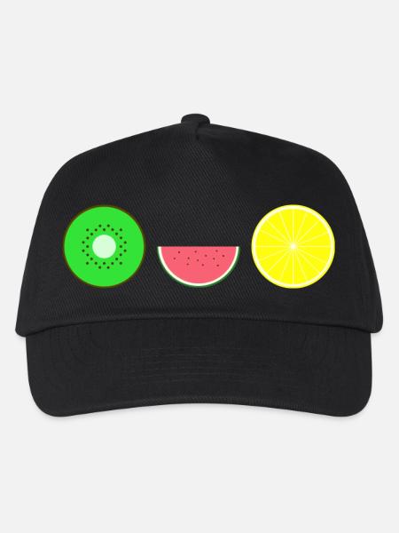 DIGITAL FRUITS - Hipster KIWI MELONE ZITRONE - Kinder Basecap - Schwarz