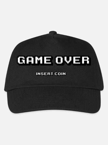 Game over insert coin - Kids’ Baseball Cap - black