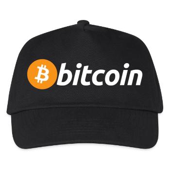Bitcoin Logo weiß mit großem B (Official) - Kinder Basecap - Schwarz - Vorne