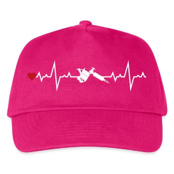 Cardio dermo weiße Tätowierung - Kinder Basecap - Fuchsia - Vorne