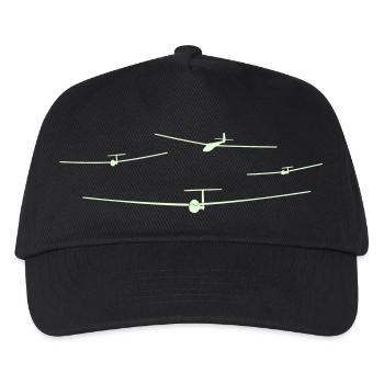Team Segelflieger Geschenk Segelflugzeug - Kinder Basecap - Schwarz - Vorne