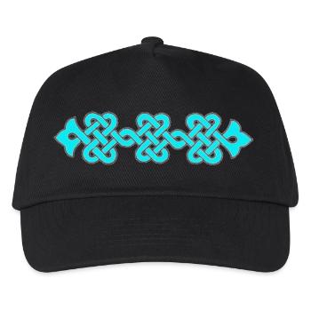 intricate ornament, turquoise - Kids’ Baseball Cap - black - Front