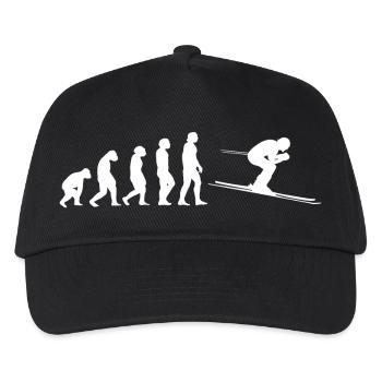 Skiing evolution - Kids’ Baseball Cap - black - Front