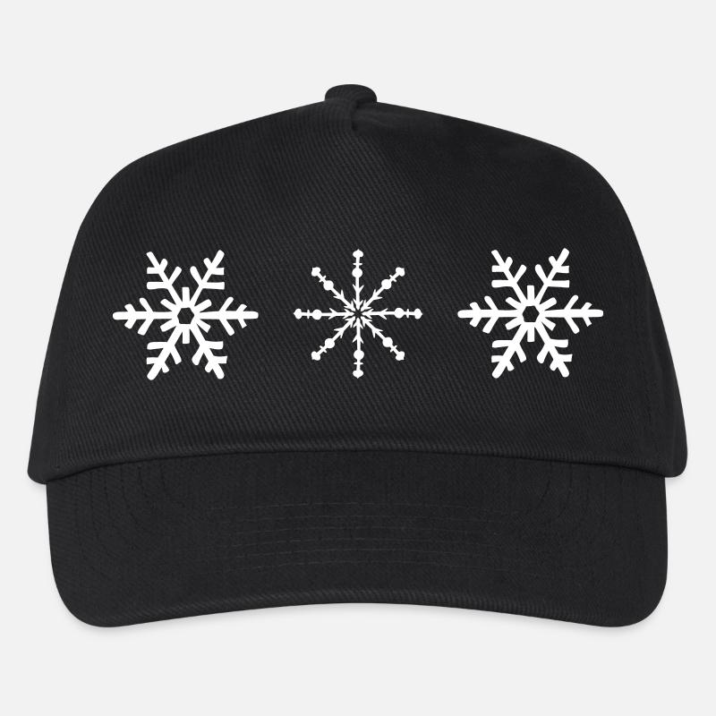 Schneeflocken - Kinder Basecap - Schwarz