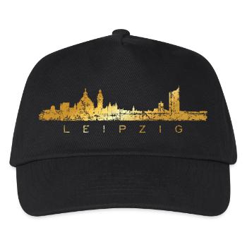 Horizon de Leipzig (millésime / jaune d'or) Leipzig - Casquette de baseball Enfant - noir - Devant