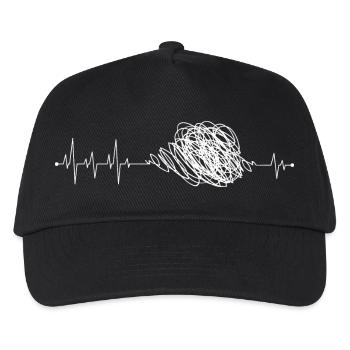 Herz-Herz-Schläge - Kinder Basecap - Schwarz - Vorne