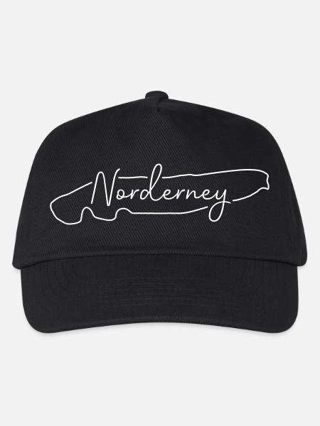 Norderney | Landkarte Line-Art Minimalismus - Kinder Basecap - Schwarz