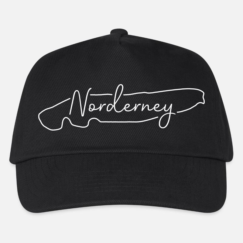 Norderney | Landkarte Line-Art Minimalismus - Kinder Basecap - Schwarz
