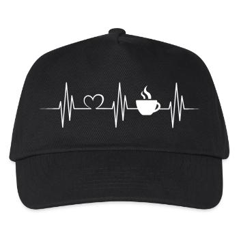heartbeat cafe heartbeat coffee symbol - Kids’ Baseball Cap - black - Front