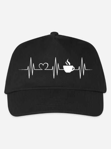 heartbeat cafe herzschlag coffee symbol - Kinder Basecap - Schwarz