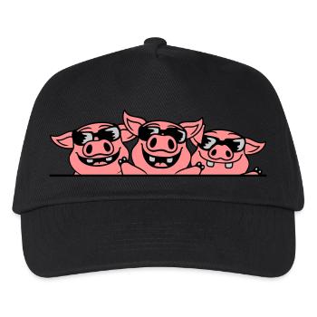 Crew Sonnenbrillen Coole Schweine - Kinder Basecap - Schwarz - Vorne