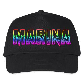 marina rs regenbogen - Kinder Basecap - Schwarz - Vorne