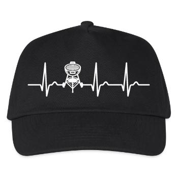 EKG Kurve - Herzkurve - Puls - Grillen - Kinder Basecap - Schwarz - Vorne