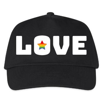 Love Star Arc-en-ciel blanc lgbt csd tshirt - Casquette de baseball Enfant - noir - Devant
