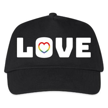 Love Heart Rainbow white - Kinder Basecap - Schwarz - Vorne