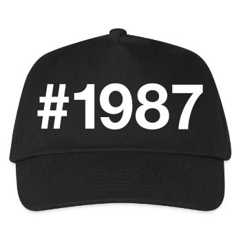 1987 geboren Geburtstag 39 Jahre Retro - Kinder Basecap - Schwarz - Vorne
