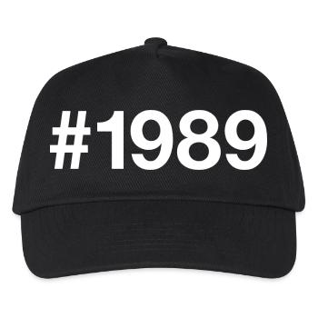 1989 geboren Geburstag 37 Jahre Retro - Kinder Basecap - Schwarz - Vorne