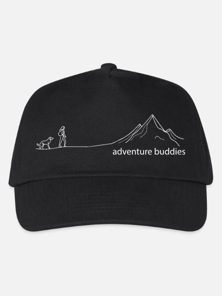 adventure buddies wandern mit hund tiere berg love - Kinder Basecap - Schwarz
