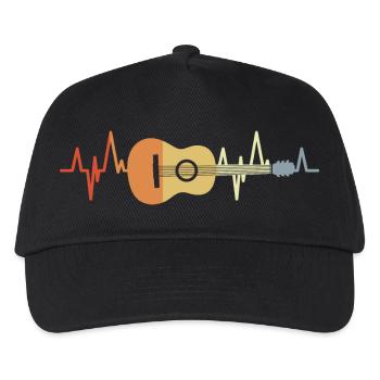 Gitarre Herzklopfen - Kinder Basecap - Schwarz - Vorne