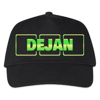 Geschenkidee Dejan - Kinder Basecap - Schwarz - Vorne