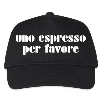 Espresso Coffee Italy - Kinder Basecap - Schwarz - Vorne