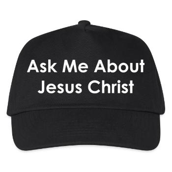 Ask Me About Jesus Christ - Kids’ Baseball Cap - black - Front