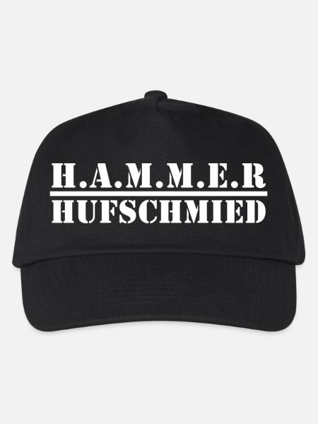 Hammer Hufschmied – Stahlhandwerk - Kinder Basecap - Schwarz