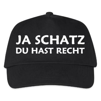 Ja Schatz du hast recht - Kinder Basecap - Schwarz - Vorne