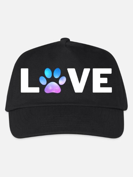 Pfotenherz Tattoodesign für Tierliebhaber - Kinder Basecap - Schwarz