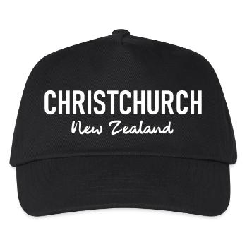 Christchurch - New Zealand - Aotearoa - Kiwi - Kinder Basecap - Schwarz - Vorne