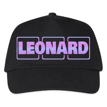 Geschenk für Leon - Kinder Basecap - Schwarz - Vorne