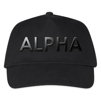 Alpha, mat, noir, typo, police - Casquette de baseball Enfant - noir - Devant