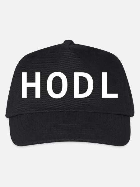 HODL, small, white - Kinder Basecap - Schwarz