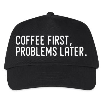 Café D’Abord Problèmes Plus Tard - Casquette de baseball Enfant - noir - Devant