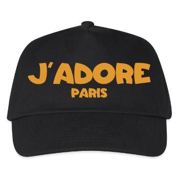 J´Adore Paris - I love Paris - France - Frankreich - Kinder Basecap - Schwarz - Vorne