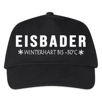 Eisbader Winterhart Winterbader Winter Eisloch - Kinder Basecap - Schwarz - Vorne