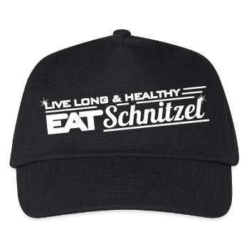 Live Long & Healthy – Eat Schnitzel Food-Design - Kinder Basecap - Schwarz - Vorne