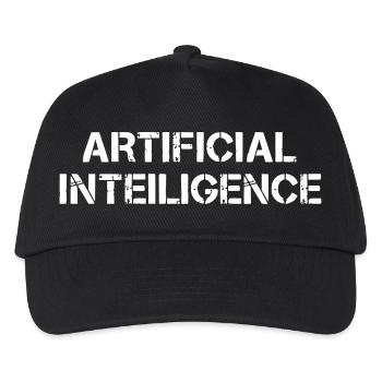 Artificial Intelligence Text Grunge Logo - Kinder Basecap - Schwarz - Vorne