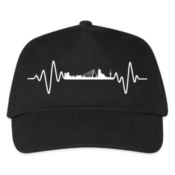 Rotterdam Heartbeat Skyline Rotterdam - Kids’ Baseball Cap - black - Front
